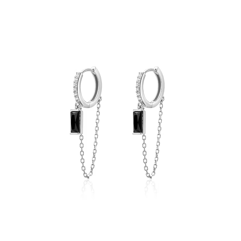 Boucles d'oreilles à pampilles en Zircon couleur argent pour femmes, bijoux fins classiques, accesso