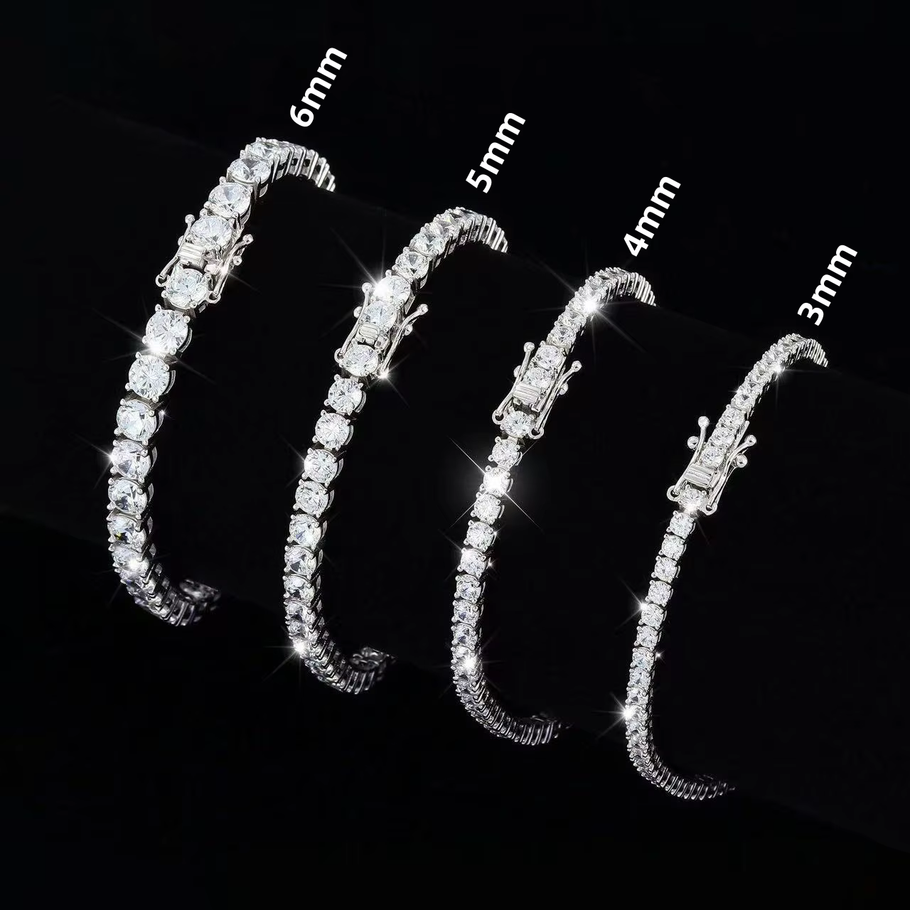 Bracelet Tennis Moissanite D VVS1 Prix Usine en Argent Sterling S925 Plaqué Or 18 carats avec Certif
