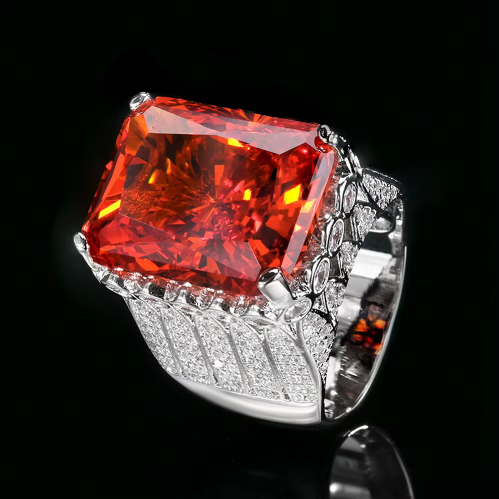 Vinregem – bague de luxe pour femmes, saphir, rubis, citrine, diamant à haute teneur en carbone, tai