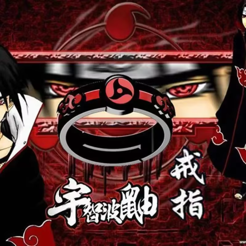 Naruto Itachi Uchiha Akatsuki Mangekyō Sharingan bague anime bidimensionnel hommes et femmes anneau 