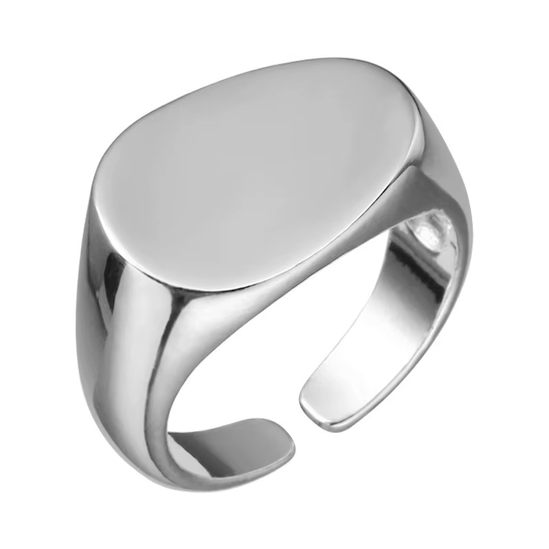 Bague lisse Ellipse pour femme, en argent Sterling 925, couleur argent, bijoux fins de luxe, vintage