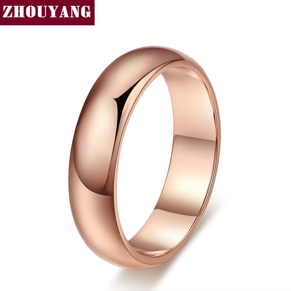 Bague de Couple en or Rose, Style Simple, bijoux de mariage, tailles complètes, qualité supérieure, 