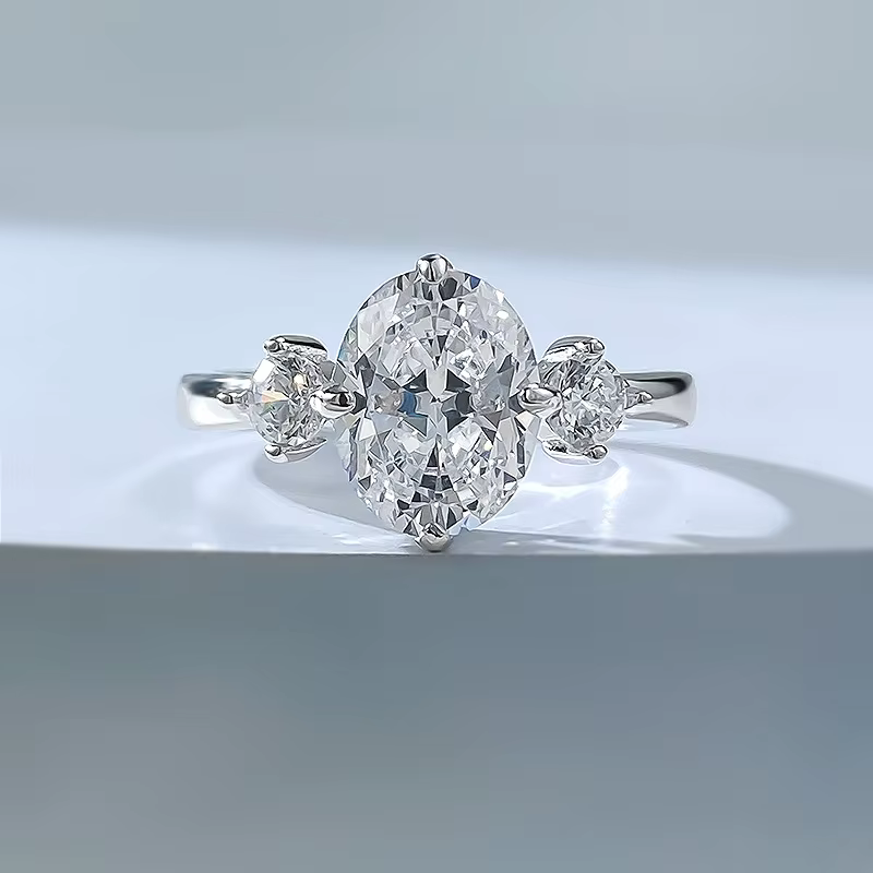 Bague de mariage ovale en Moissanite pour femmes, 2 carats, 7x9mm, bijoux de fiançailles de luxe, Te