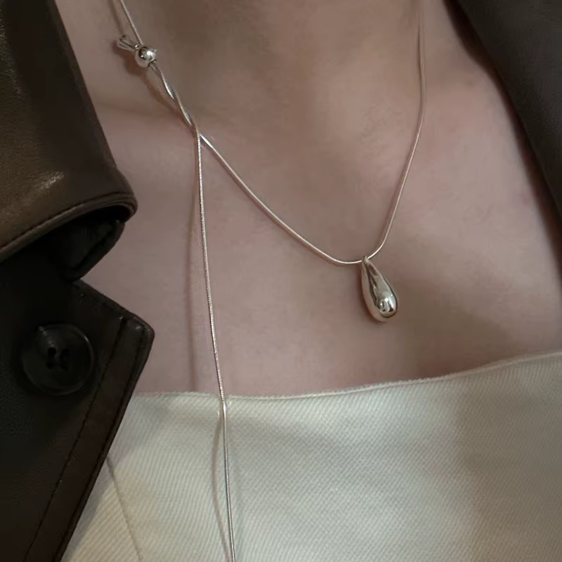 Collier de luxe en argent Sterling 925 pour femmes, chaînes de pull, pendentif Simple et polyvalent,