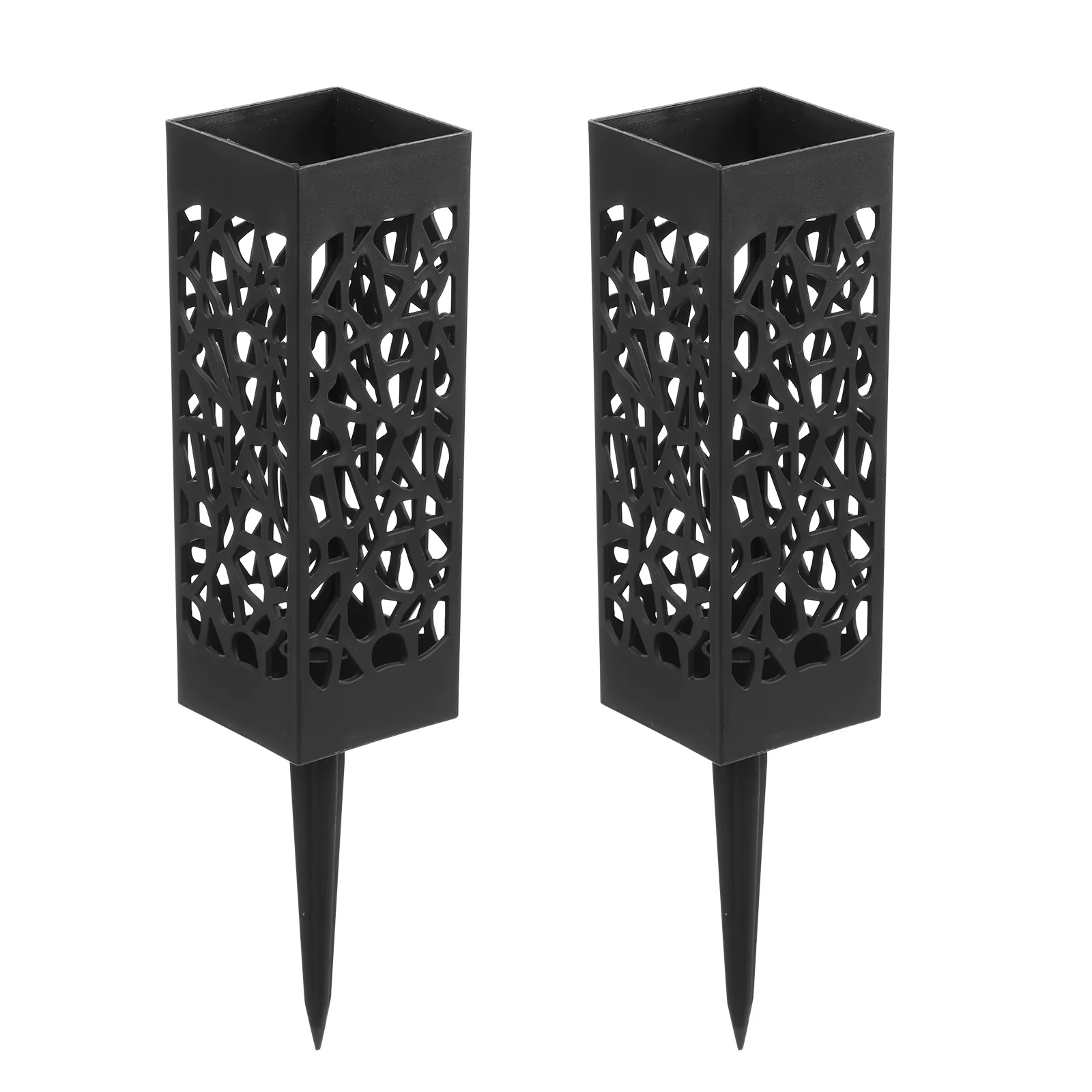Lot de 2 Vases de Cimetière Commémoratifs avec Piquet, Porte-Fleurs pour Tombe, Jardin, Sol, Extérie