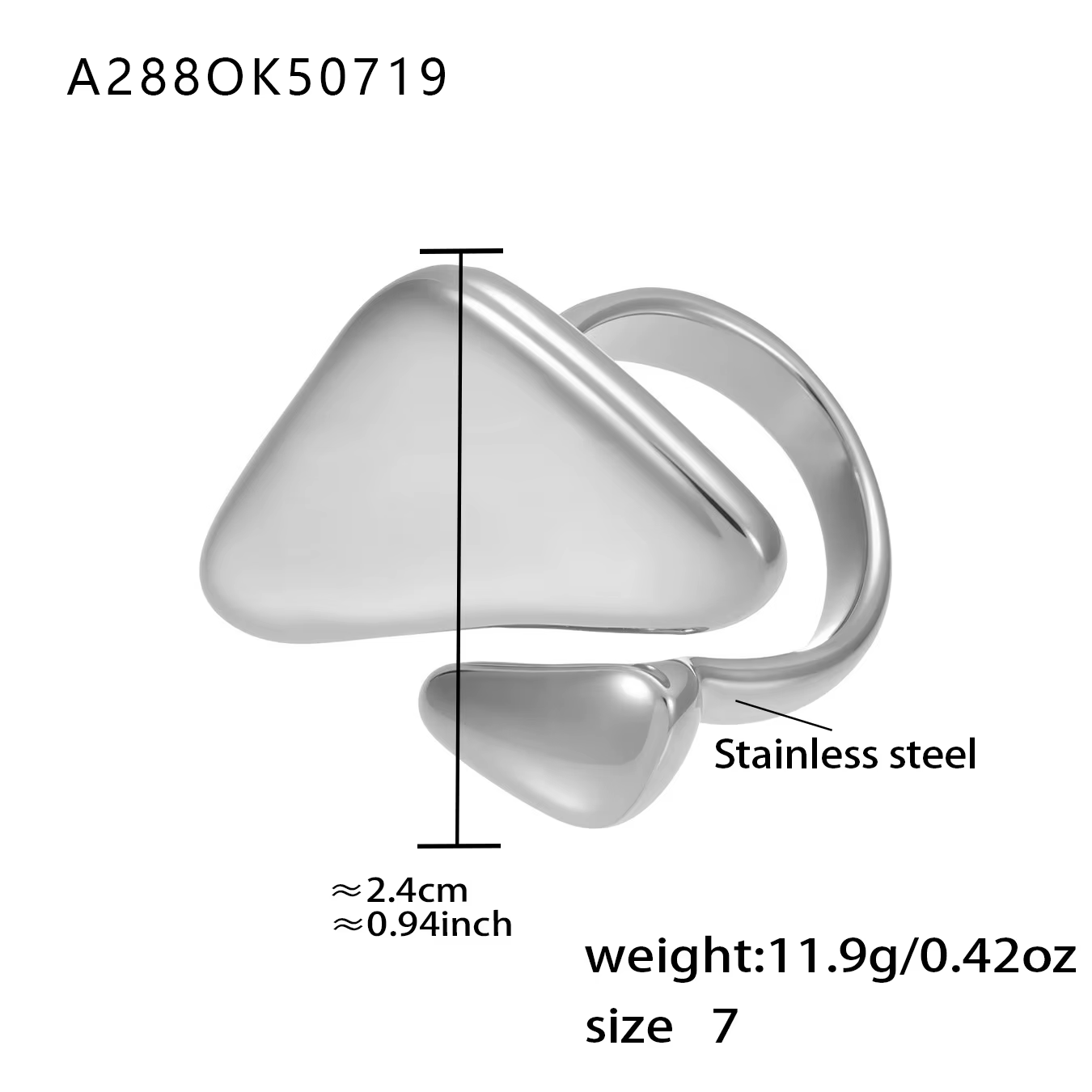 Bague multicouche étanche couleur or argent pour femmes, bague géométrique en acier inoxydable 316, 