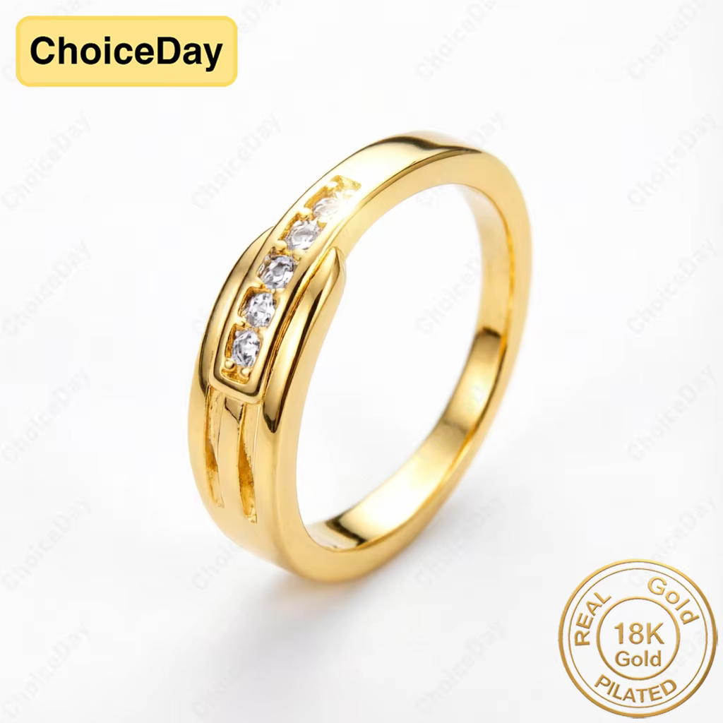 Bague de luxe plaquée or 18 carats avec diamants, accessoires de bijoux élégants pour femmes, cadeau