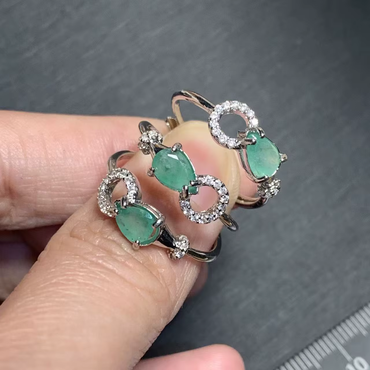 Bague en émeraude naturelle de plusieurs styles, ajustable, classique, pour femme, bijoux, cadeau, v