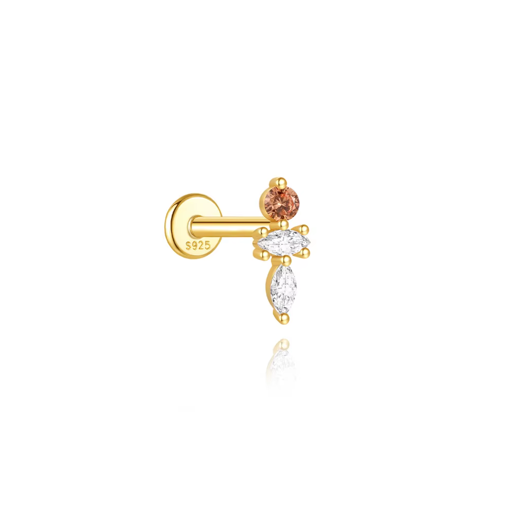 AIDE 1 pièce Piercing 925 en argent Sterling petit Zircon boucle d'oreille pour les femmes tendance 