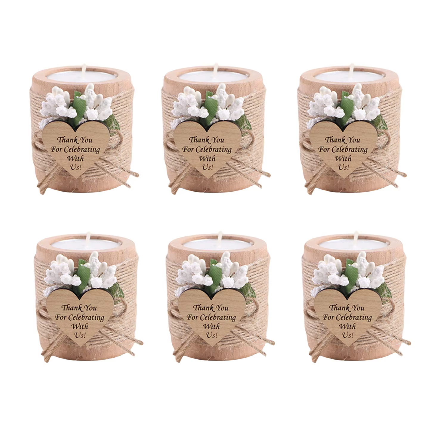 Bougeoirs photophore en bois pour mariage, cadeau d'invité, cadeaux de remerciement pour fête préChr