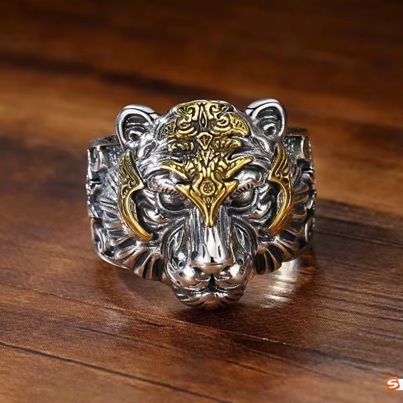 Nouvelle bague en argent sterling 925 motif tigre pour femme, bijoux de mariage, fiançailles, charme