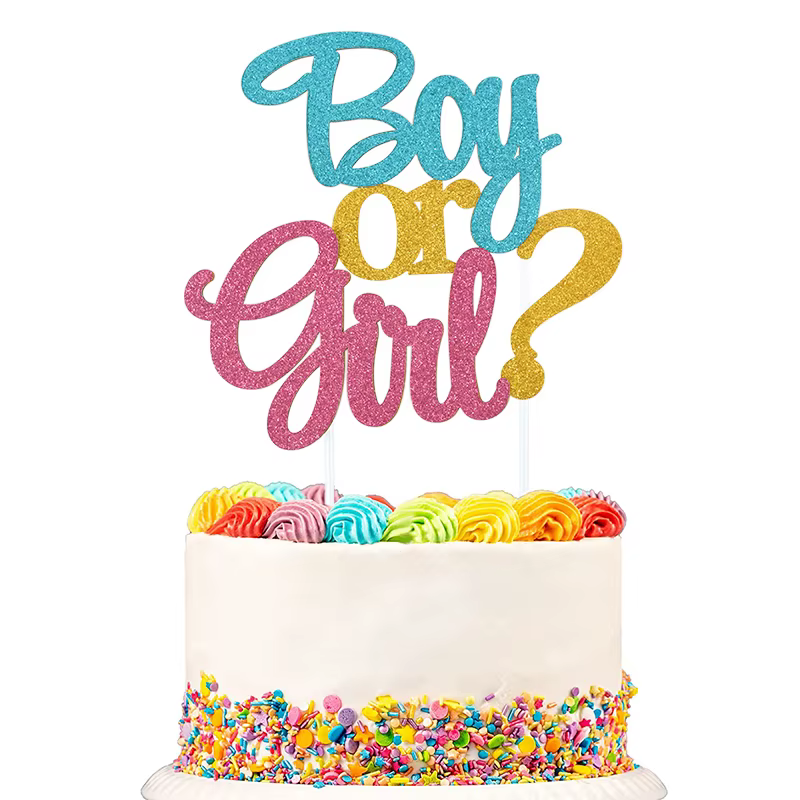 Décorations de gâteau de fête de révélation du sexe de garçon ou de fille, décorations de gâteau de 