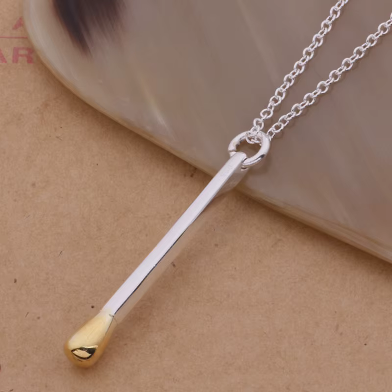 Collier en argent Sterling 925, pendentif assorti, bijoux à la mode de haute qualité pour femmes, ca