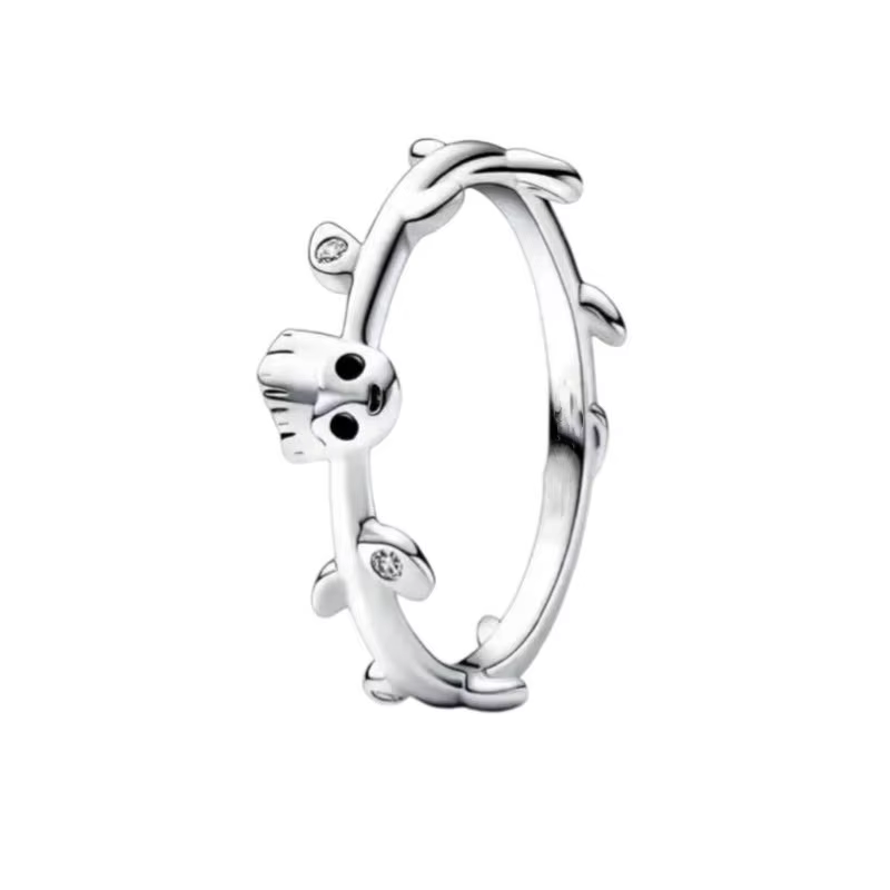 Bague Disney en argent pur 925% pour femme, style européen, Mickey Mouse, nœud, couronne, accessoire