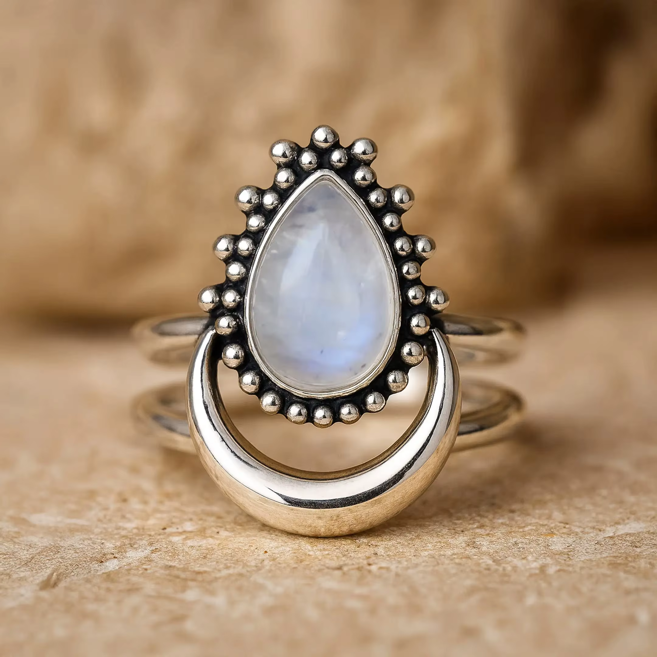 Bagues en argent vintage personnalisées avec boîte cadeau
