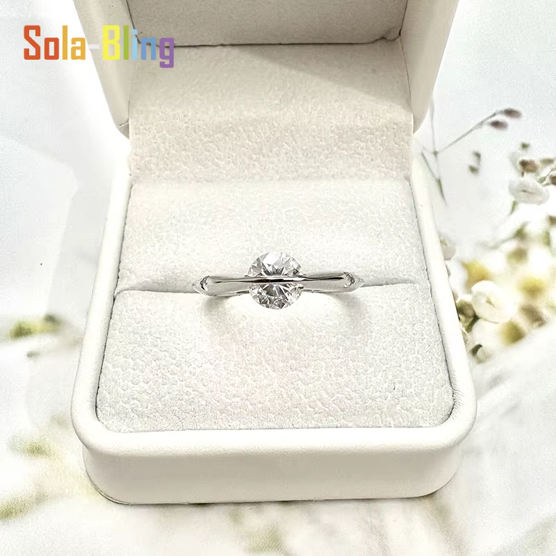 Sola-Bling 100% Pass diamant testeur Moissanite bague 925 bagues en argent Sterling pour les femmes