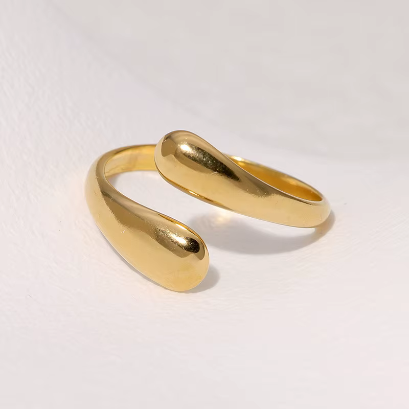 Bague goutte d'eau rétro pour femmes, en acier inoxydable, couleur argent or, Punk gothique, anneau 