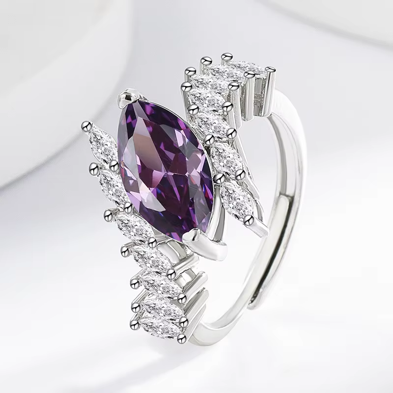 Bague ovale en argent Sterling 925 pour femmes, améthyste tanzanienne, Art Vintage, bijoux de person