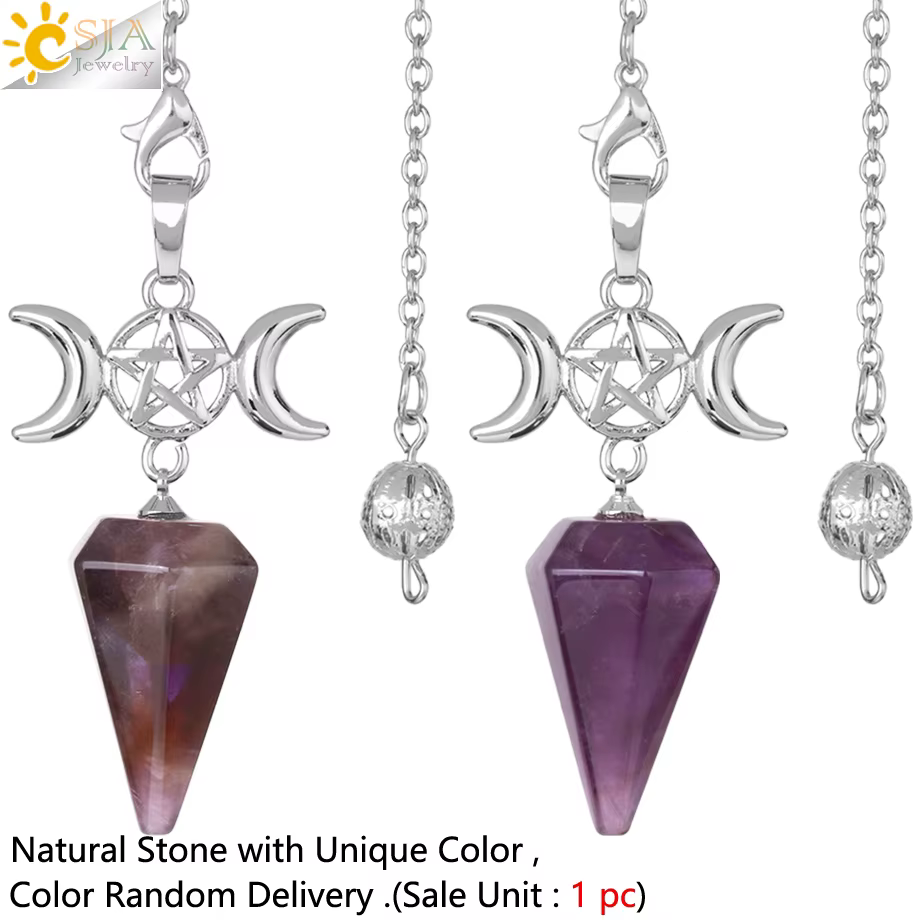 CSAlbanSpiritual Crystal Pendule, Reiki, Pierre Naturelle, Cône Penulum, Pendules pour Radiesthésie,