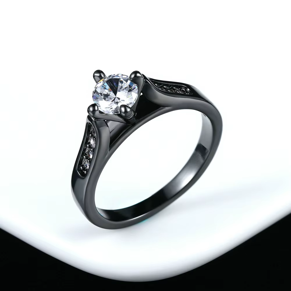 Bagues de fiançailles 0.8 Carat, bagues de mariage pour femmes, couleur or Rose, bijoux à la mode en