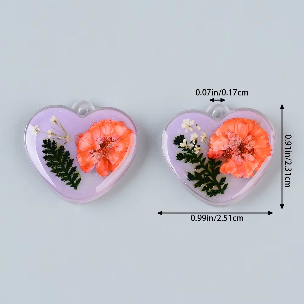 Pendentif en résine mélangé à des fleurs naturelles séchées, fait à la main, collier, accessoires de