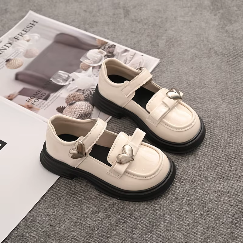 JGSHOWKITO Chaussures de princesse pour filles pour mariage et fête avec décoration en forme de cœur