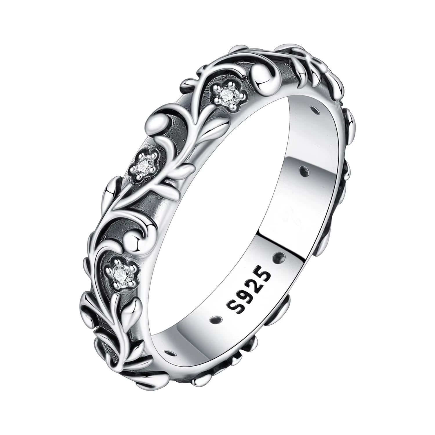 Bague empilable à trois anneaux en argent sterling 925 pour femme, design simple et élégant, bijoux 