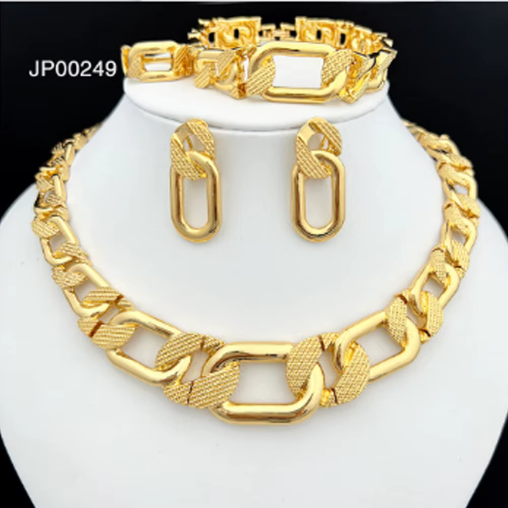 Ensemble de bijoux Dubai pour femme, collier tendance, boucles d'oreilles, bague, bracelet, cadeau d