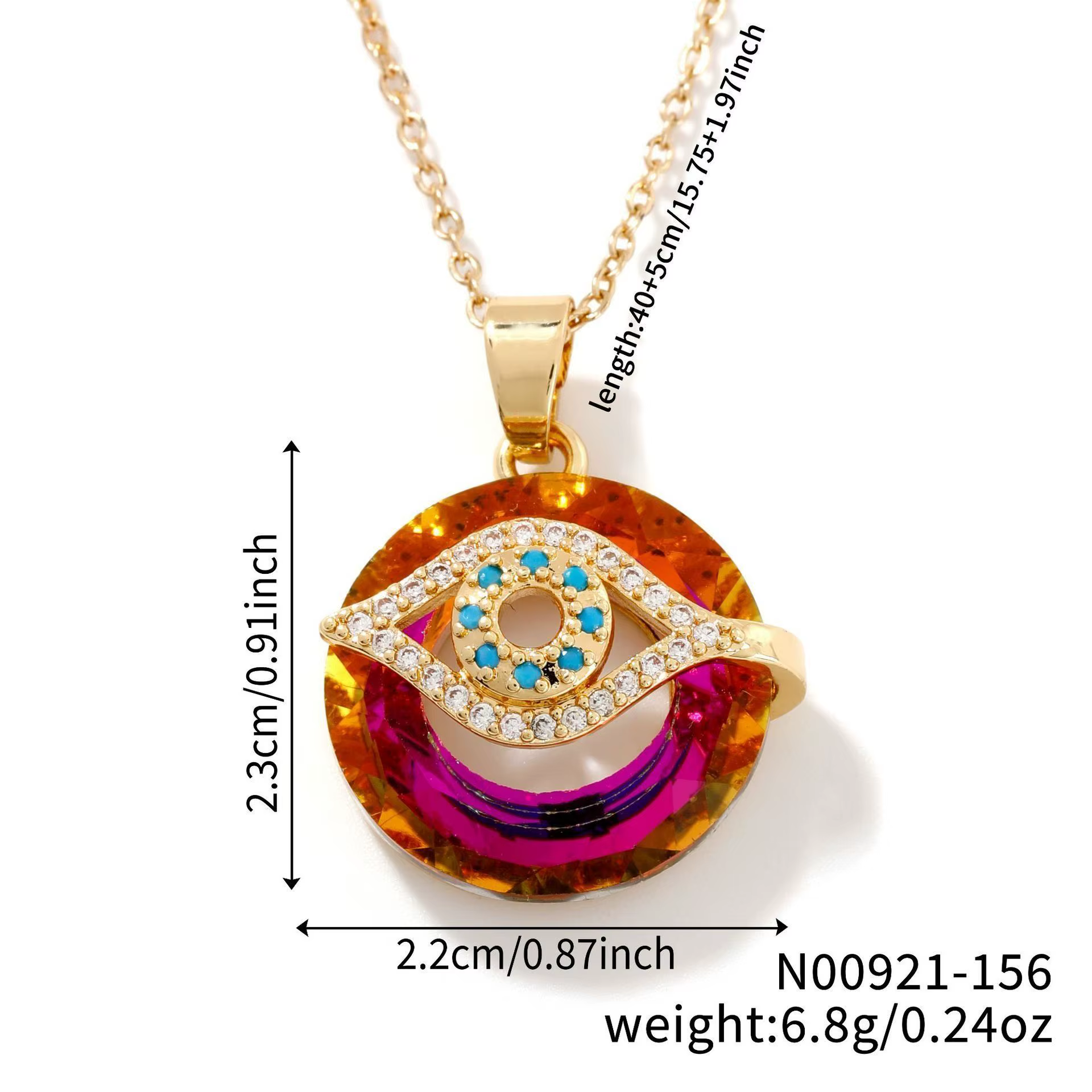 Collier pendentif micro-incrusté œil du diable, style rétro simple, nouvelle collection MOXI, best-s