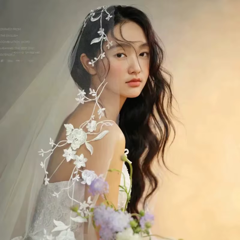 Voile de mariée en dentelle de Style français, sensation haut de gamme, Vintage, belle robe de marié