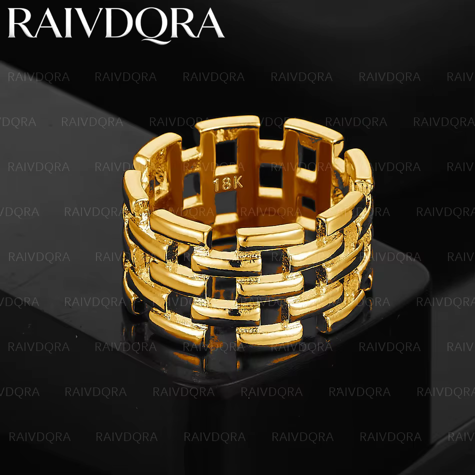 Bague tressée plaquée or 18 carats pour hommes et femmes, bijoux à la mode, simple, unique, charme é