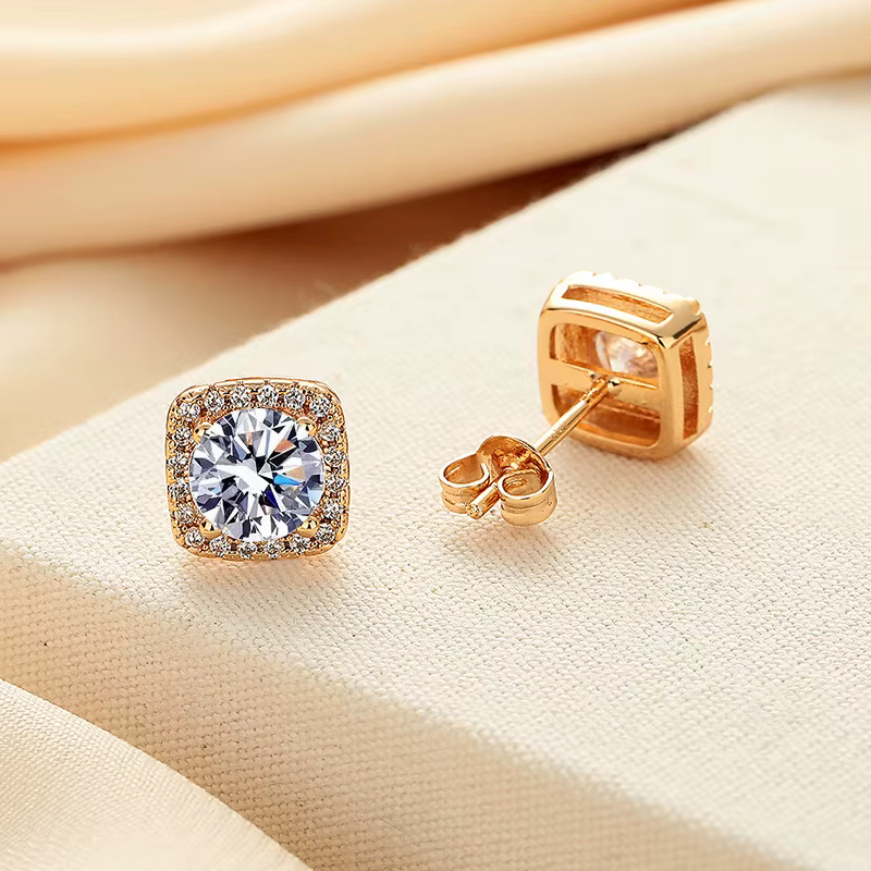 Boucles d'oreilles Moissanite pour femmes, stylo de Test de diamant, 100% avec certificat, clous d'o