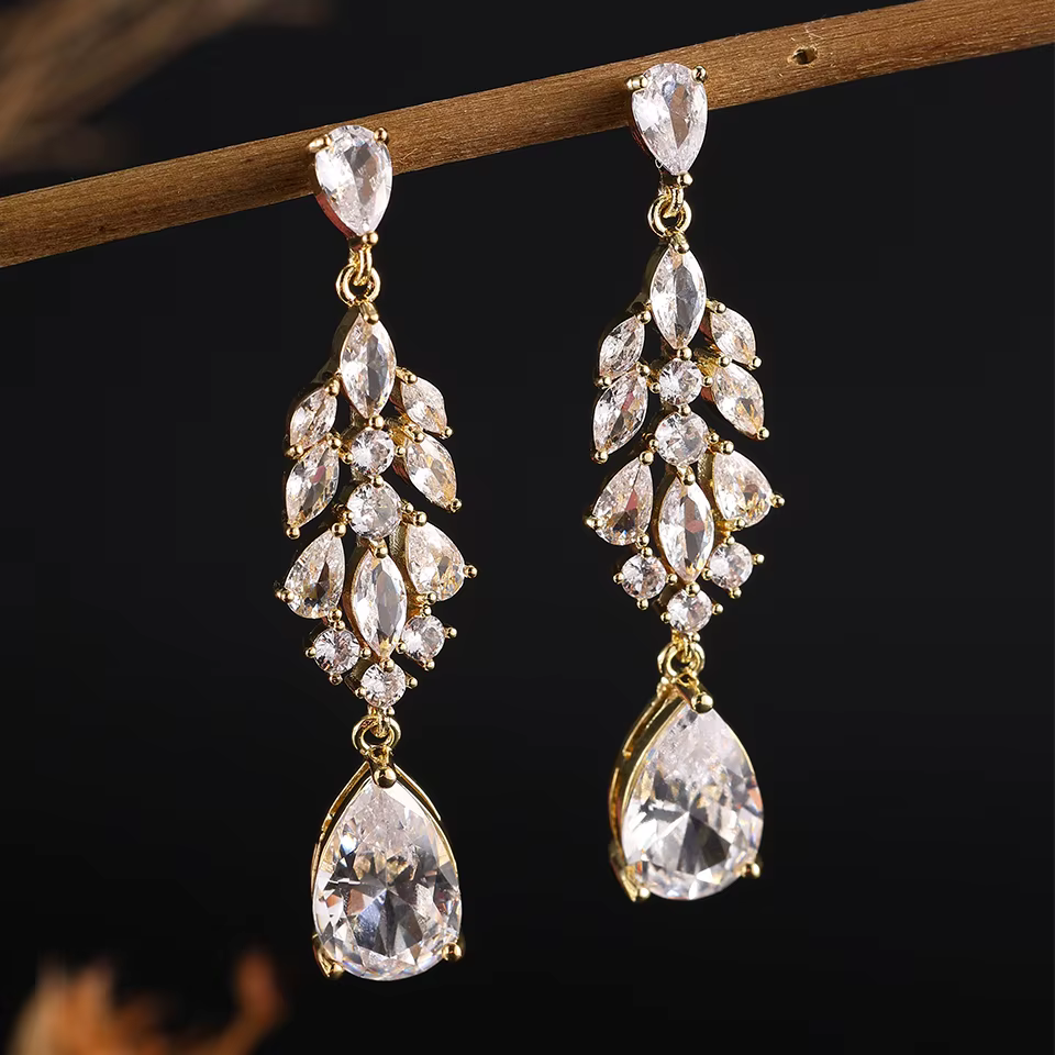 ZAKOL liquidation AAA cubique zircone mariage mariée boucles d'oreilles pour les femmes brillant Zir