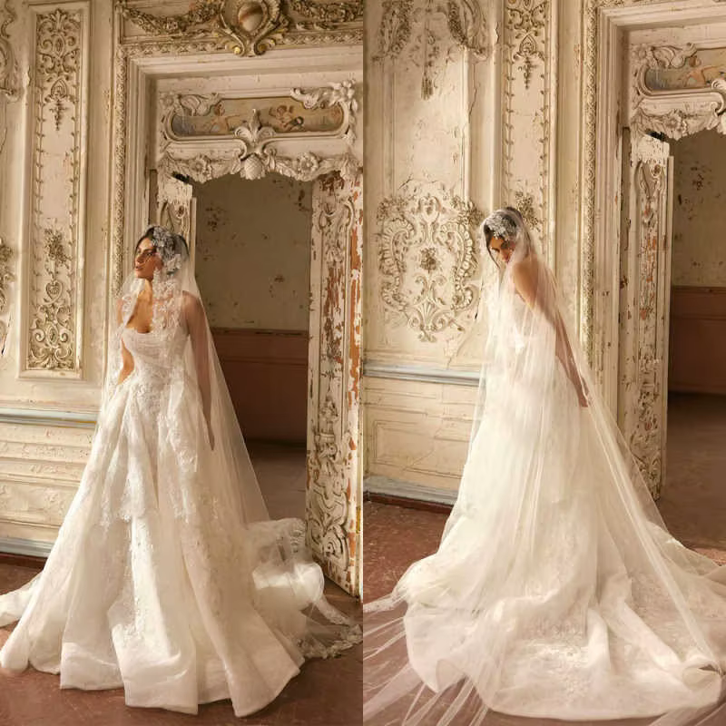 Robes de mariée vintage sirène avec appliques, robe de bal sans bretelles en dentelle, longueur au s
