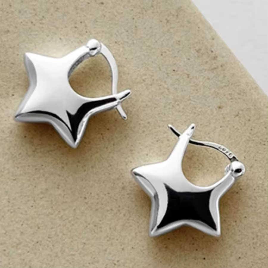 BF CLUB 925 boucles d'oreilles étoile en argent Sterling pour femmes fille Sexy mode bijoux à la mod