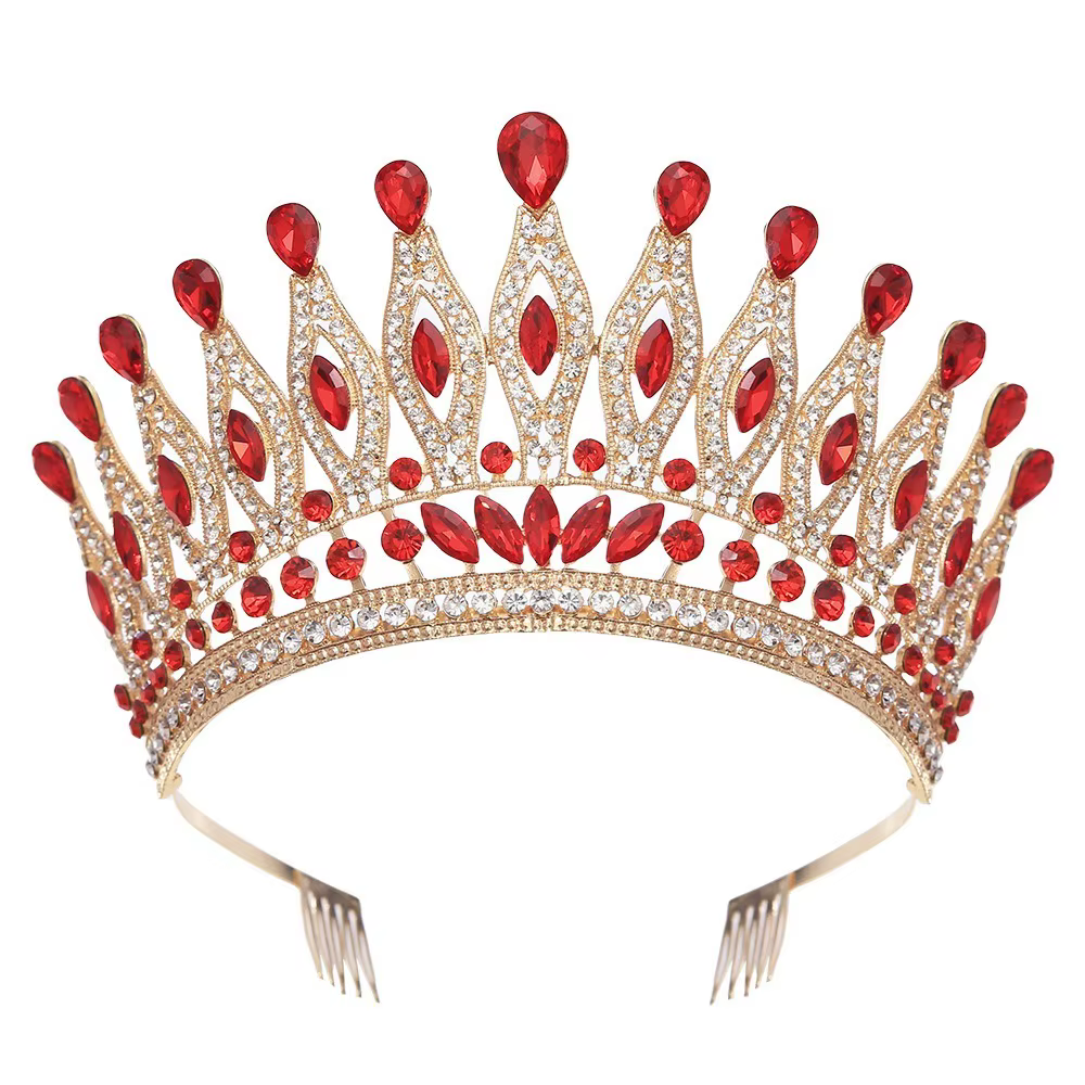 Accessoires de coiffure : Couronnes baroques en cristal avec peigne, diadèmes, couronnes de mariage,