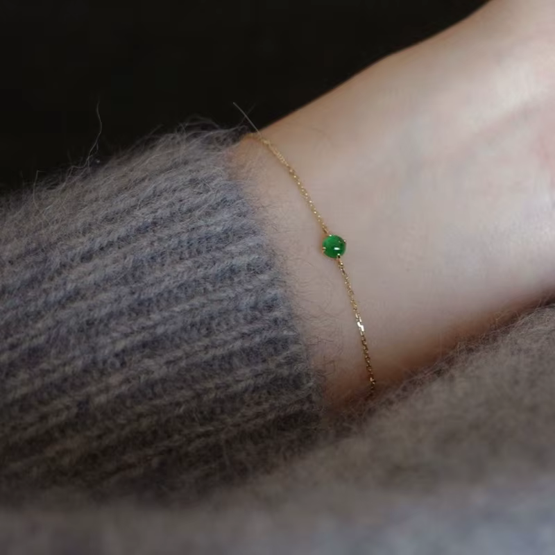 Bracelet en zircon émeraude couleur or, style rétro, luxe léger, pour femmes, bijoux tendance, acces