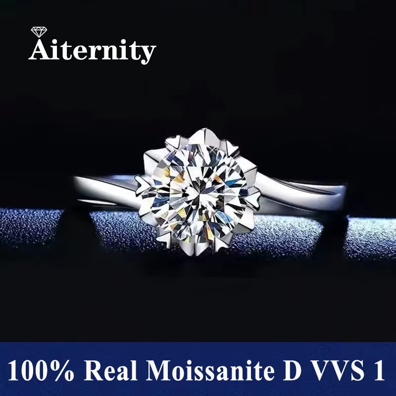 Bijoux brillants 100% véritable GRA Moissanite bagues de luxe couleur D 925 en argent Sterling étern