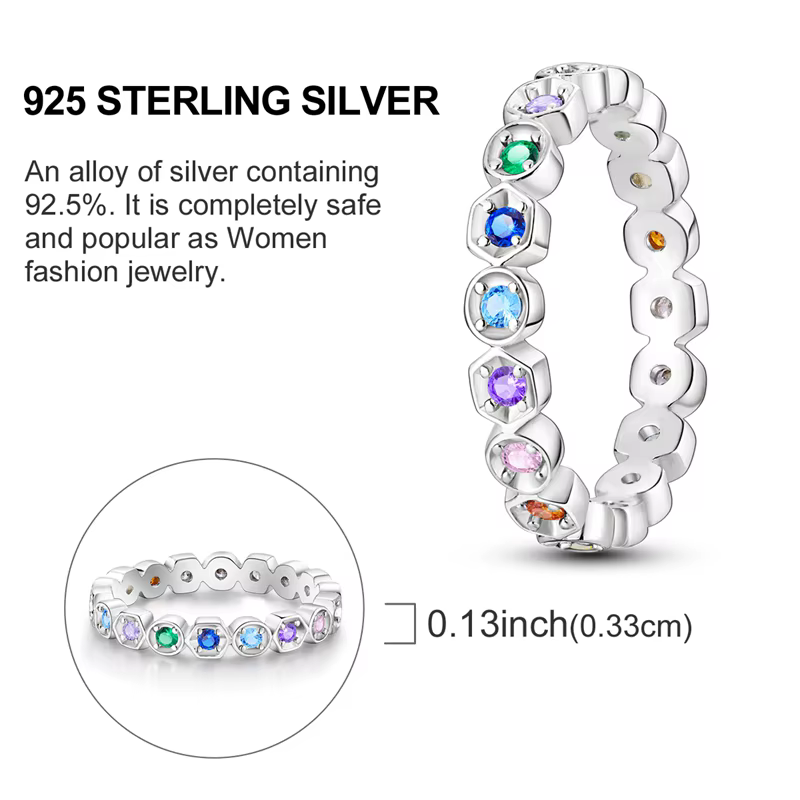 Bague carrée et circulaire éblouissante en argent Sterling 925 pour femmes et filles, bijoux origina