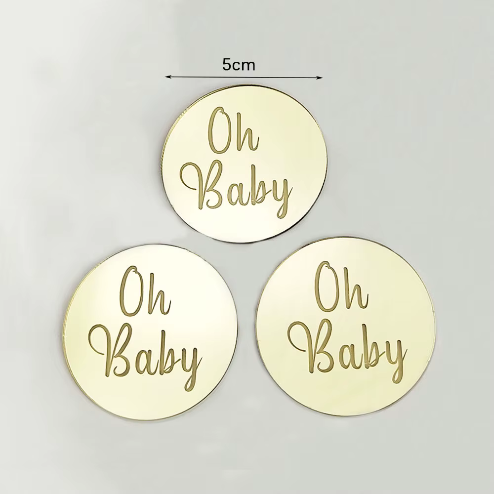 5/10 pièces Oh bébé décoration de gâteau son un garçon fille Cupcake Toppers or acrylique décoration