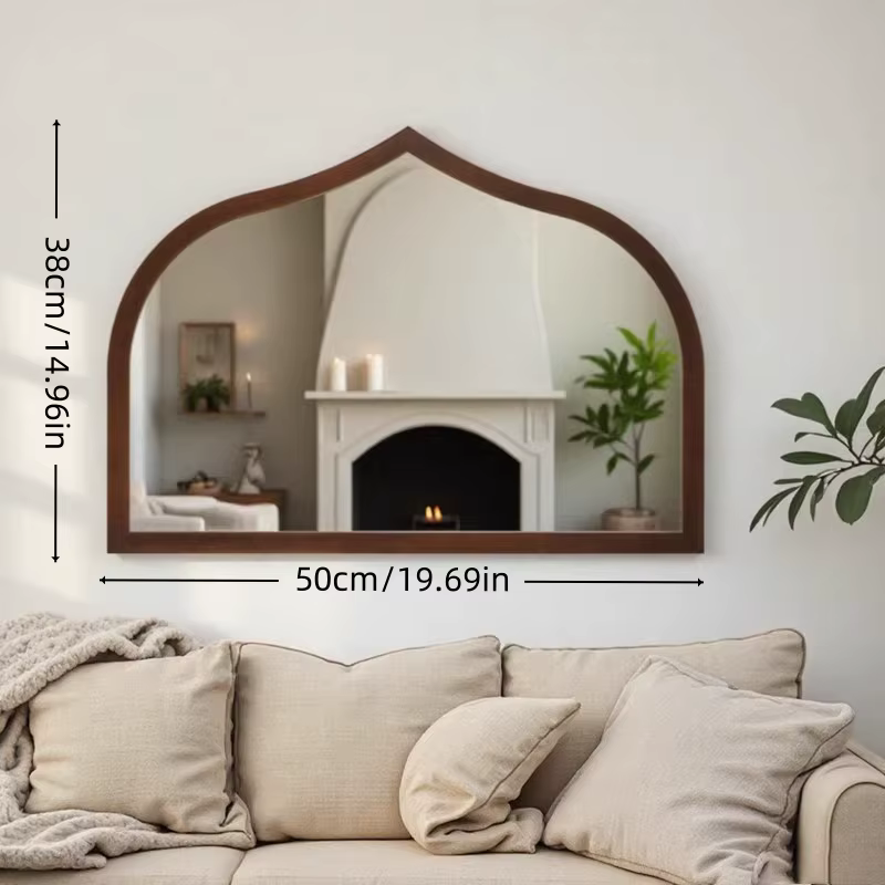 Miroir de maquillage mural - 50 cm x 38 cm, miroir mural décoratif, miroir mural irrégulier pour fen