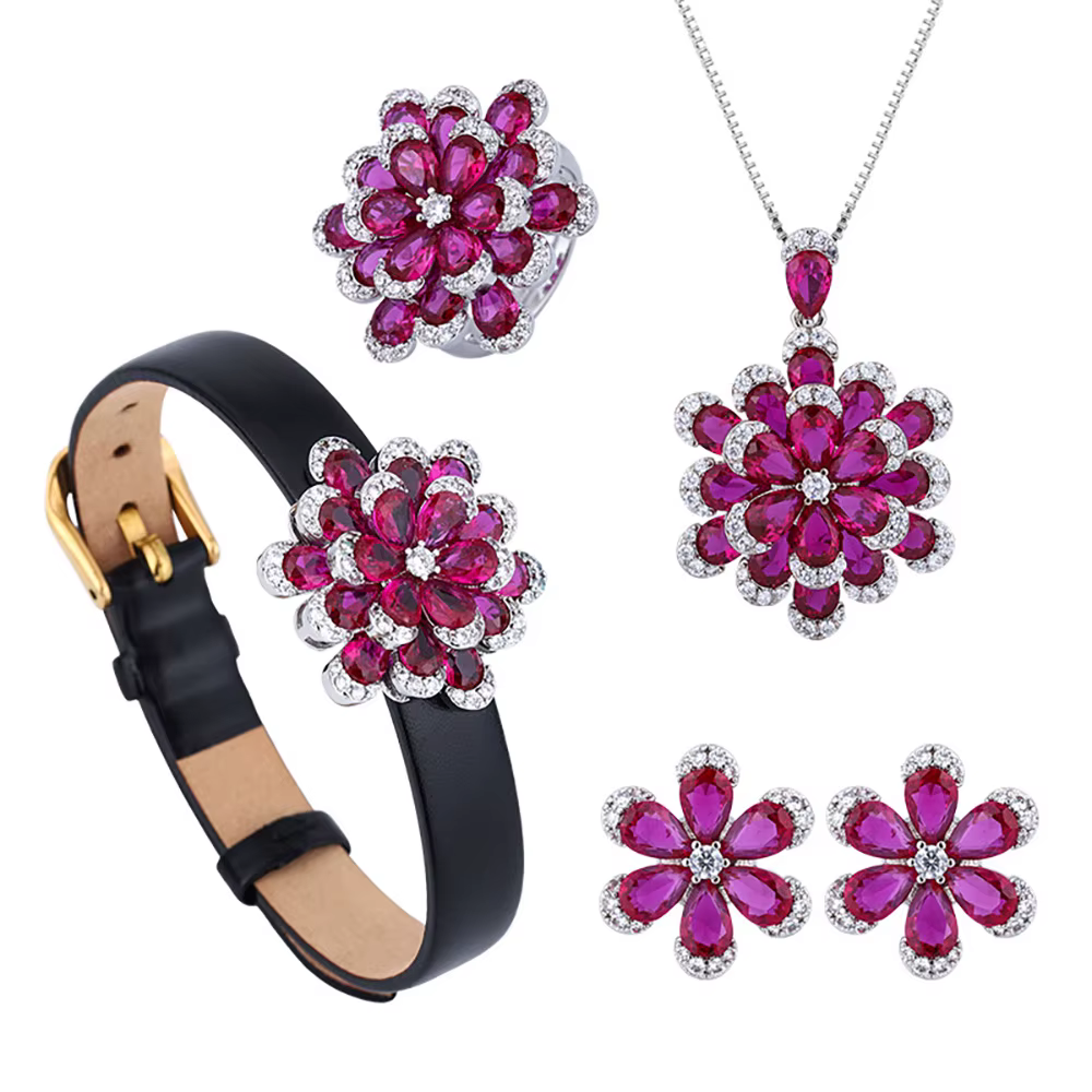 Ensembles de bijoux fins vintage pour femmes, collier d'adrenNecklace, pendentif, matiques, bracelet