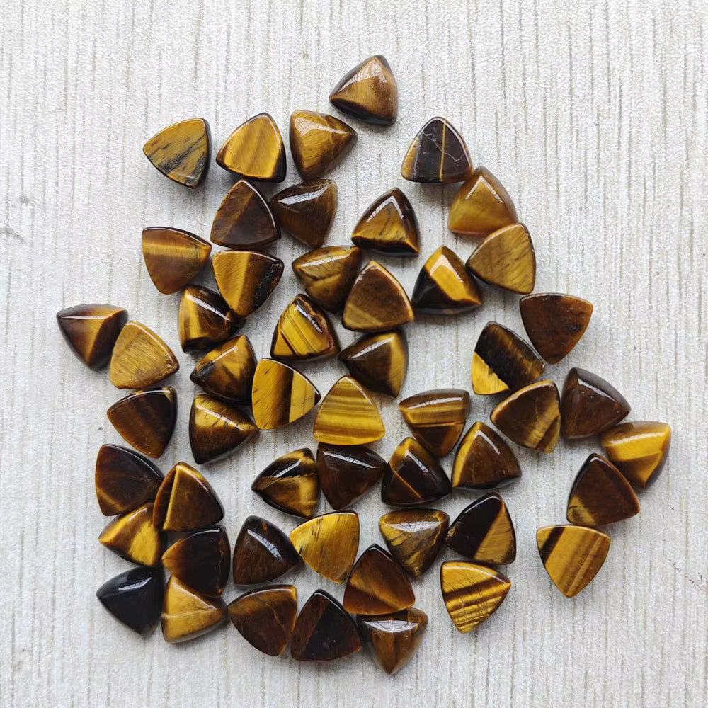 Vente en gros de 50 pièces de perles triangulaires en pierre semi-précieuse naturelle, 10mm x 10mm x