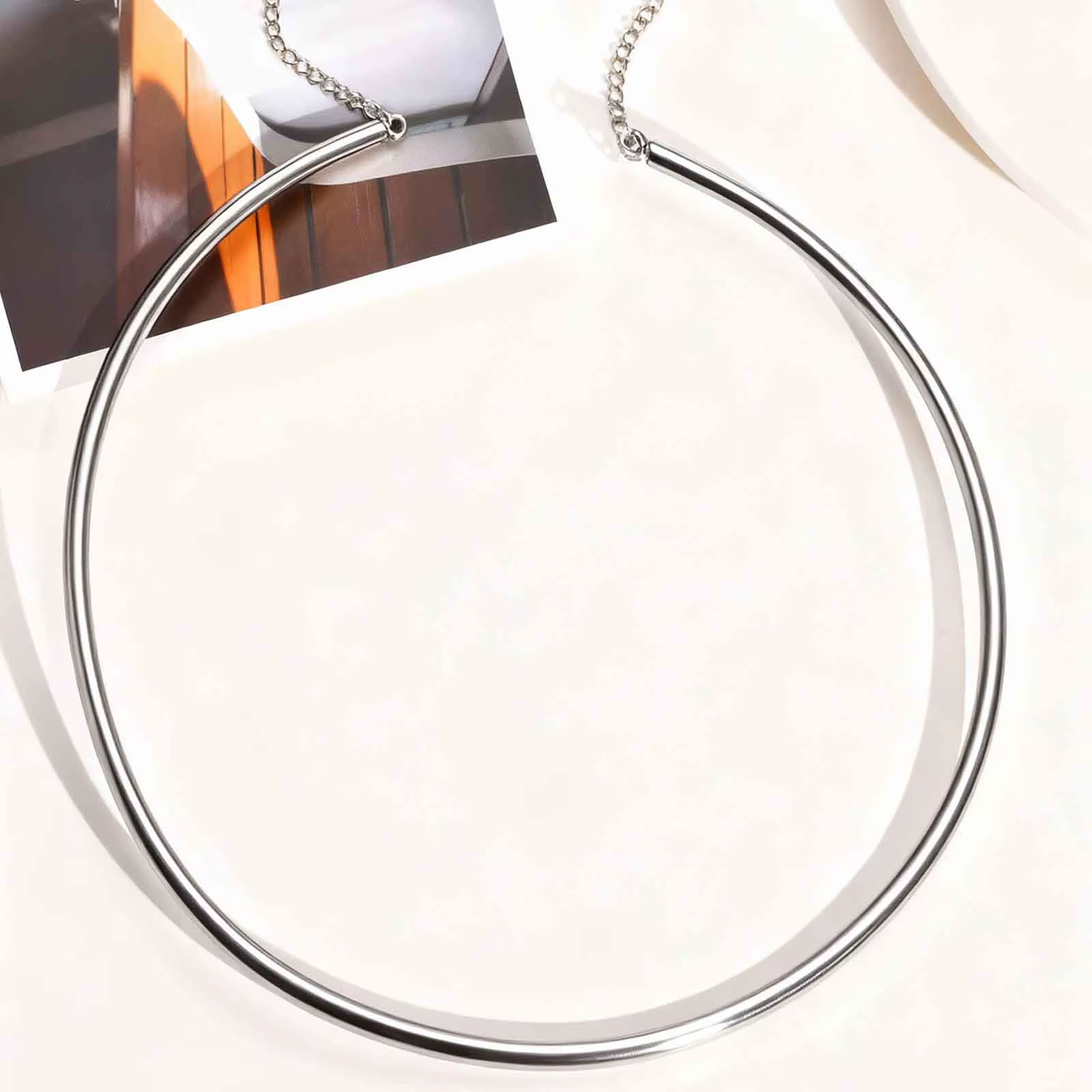 Collier ras du cou délicat de 4MM de large pour femmes, colliers en acier inoxydable de couleur arge