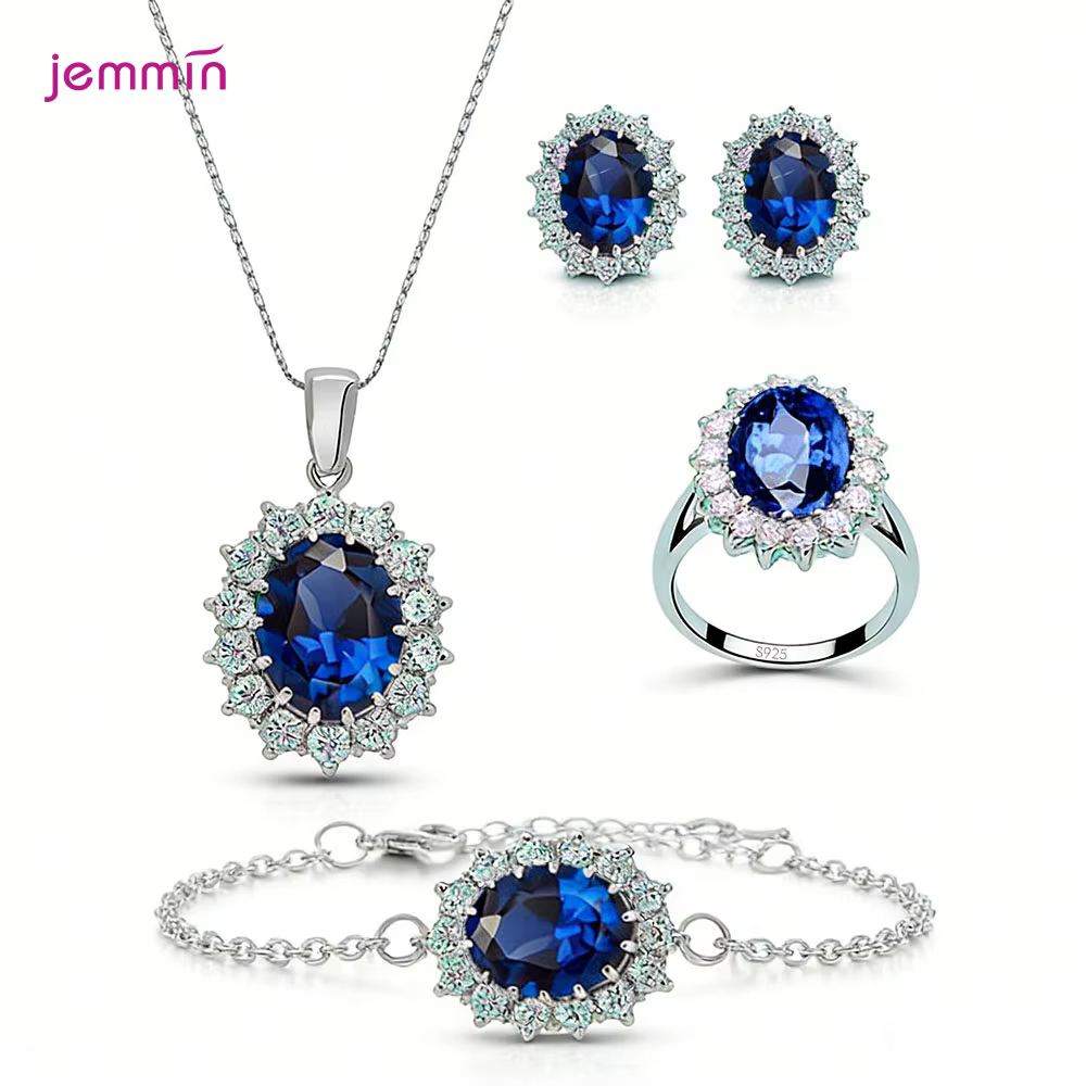 Ensemble de bijoux en argent Sterling 925 véritable pour femmes et filles, ensemble de bijoux en cri