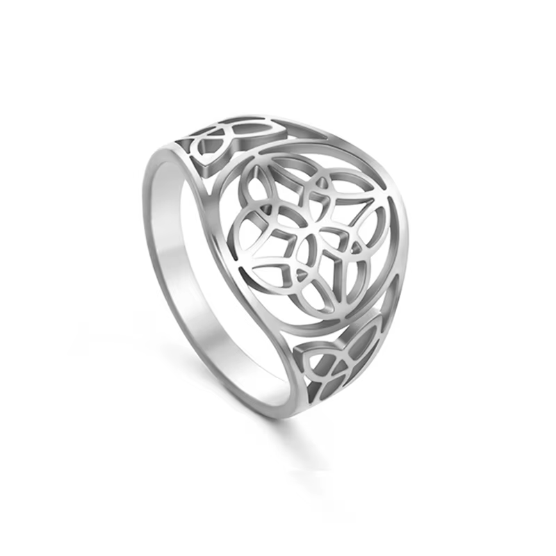 Bague avec nœud de sorcière pour femmes, Vintage, Wicca, en acier inoxydable, amulette de Protection
