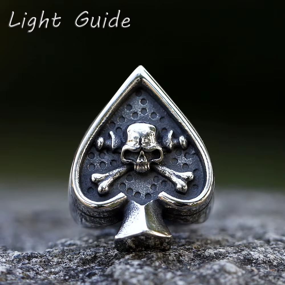 Bague en acier inoxydable SION L pour homme, bague tête de mort au calvarium, vintage, gothique, pun