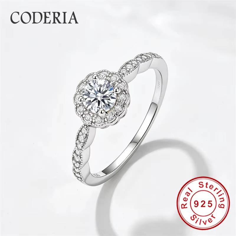 Bague de mariage classique en Moissanite couleur D 0,5 ct pour femmes, plaqué or 14 carats, argent s