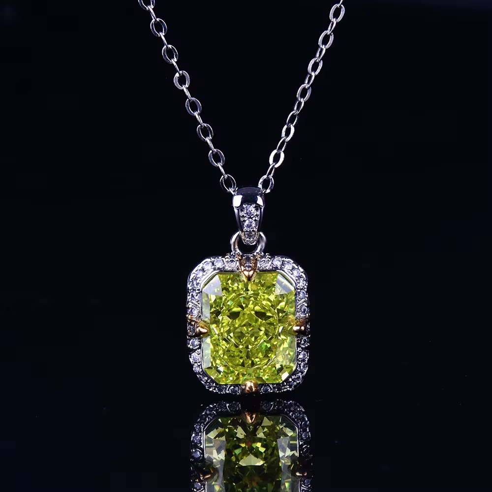 Collier pendentif Huitan Ice Flower Cube en zirconium pour femmes, accessoire de bijoux élégant et t
