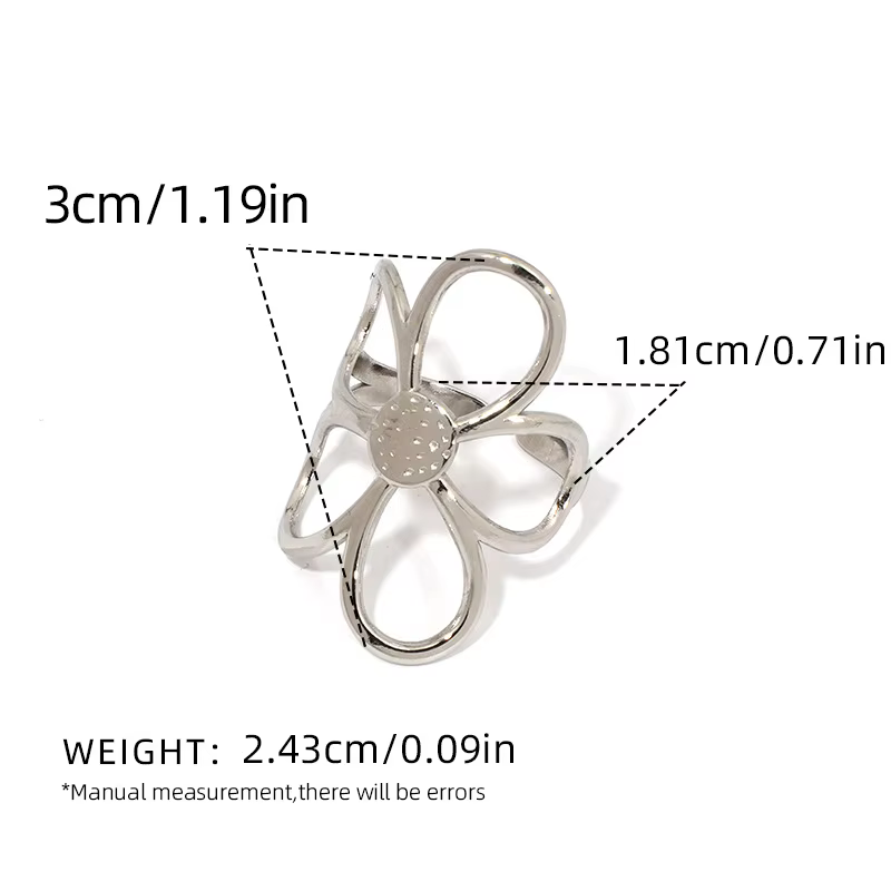 Bagues creuses en acier inoxydable pour femmes, fleur de marguerite, Simple, couleur or argent, anne